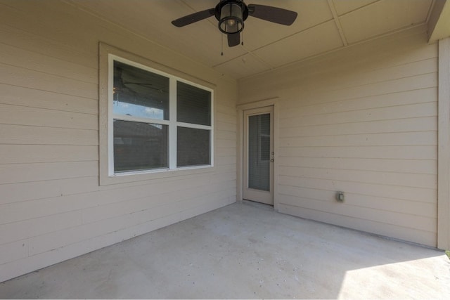 view of patio / terrace with ceiling fan