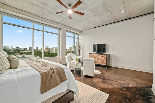 bedroom with ceiling fan