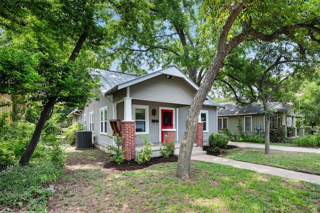 view of front of house featuring central AC unit