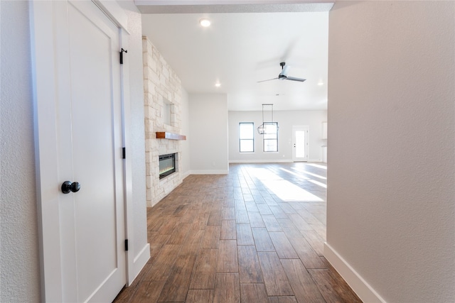 hallway featuring hardwood / wood-style flooring