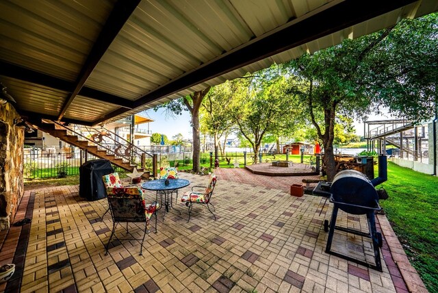 view of patio / terrace with a grill