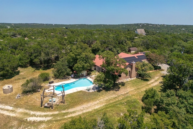 9000 Bear Creek Dr, Austin, TX 78737 - view from above of property with a heavily wooded area and a pool area