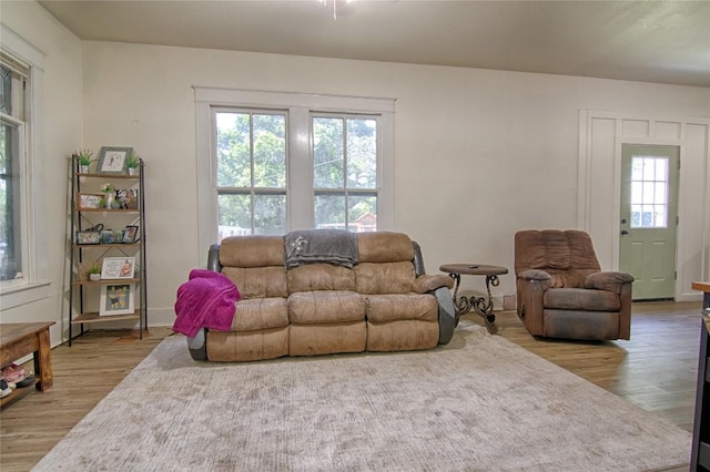 living room featuring wood finished floors