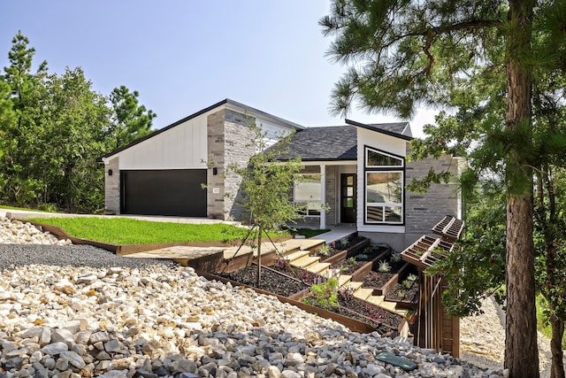 contemporary house with a garage