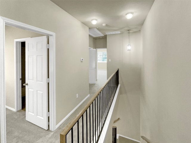 corridor featuring carpet flooring