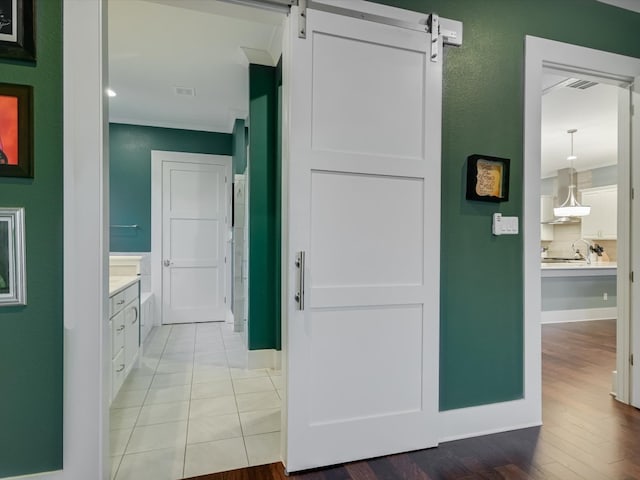 bathroom with tile patterned floors