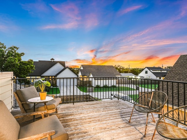 view of deck at dusk