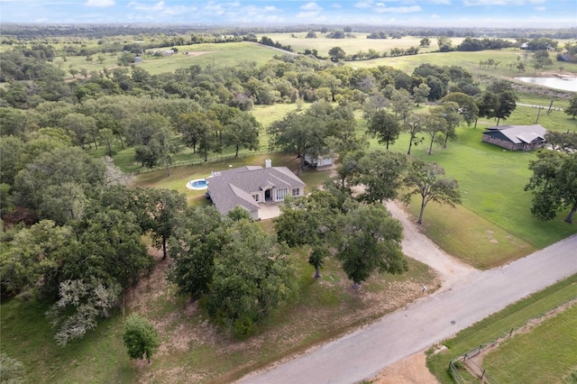 aerial view featuring a rural view