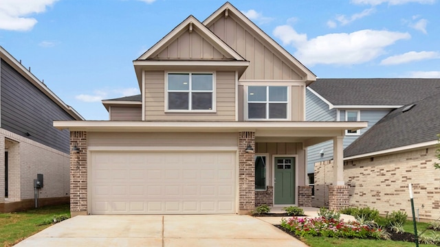 craftsman-style home with a garage