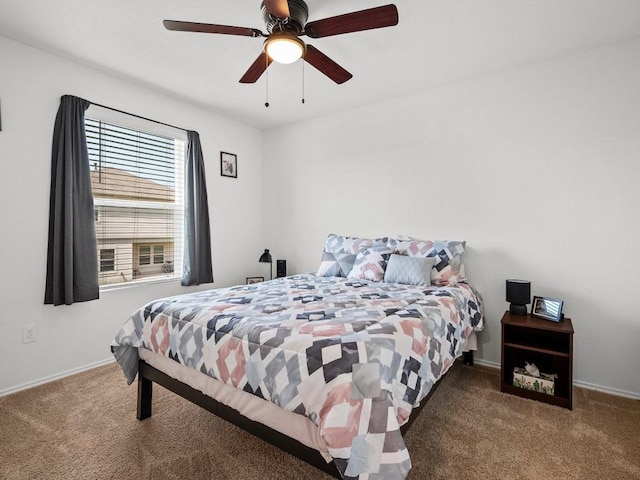 19104 Romano Dr, Elgin, TX 78621 - bedroom with carpet floors, baseboards, and a ceiling fan