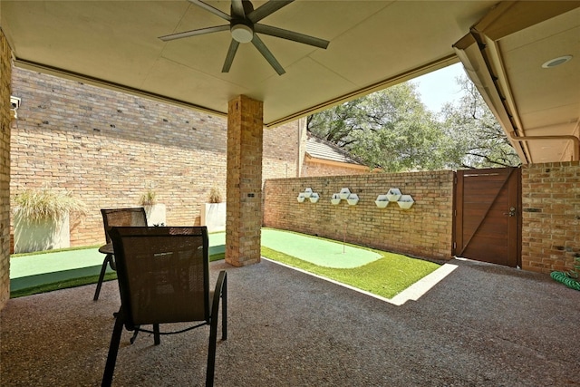 view of patio / terrace with ceiling fan