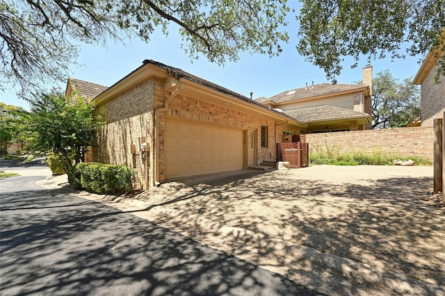 exterior space featuring a garage