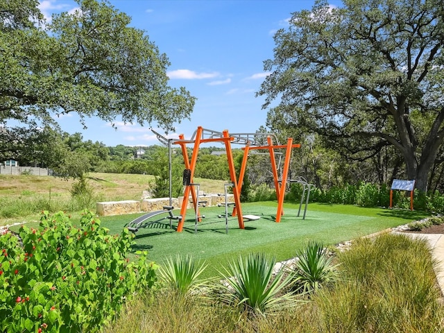 view of play area featuring a yard