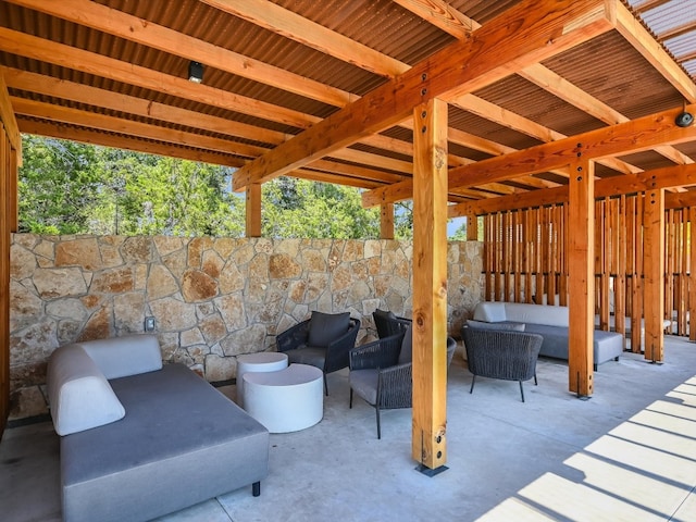 view of patio / terrace with an outdoor living space