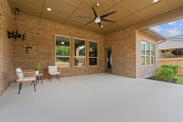 view of patio / terrace with ceiling fan