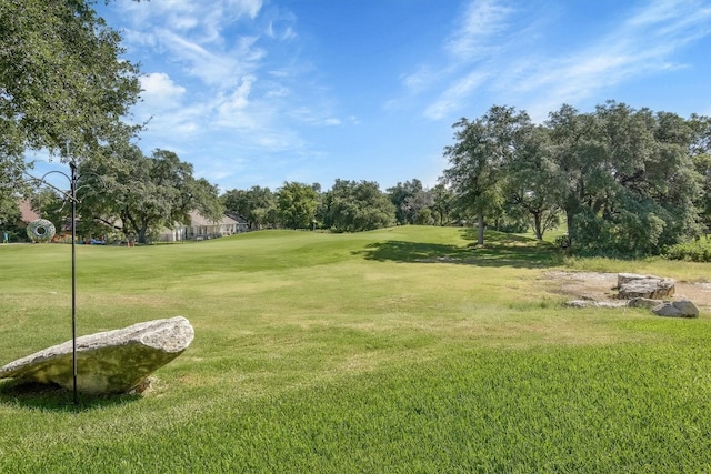 view of property's community featuring a lawn