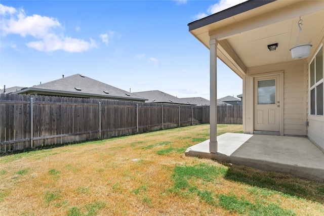 view of yard with a patio area