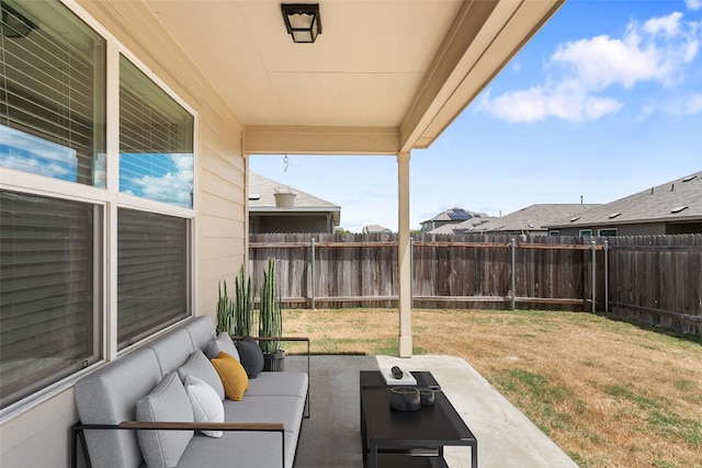 view of patio with an outdoor hangout area