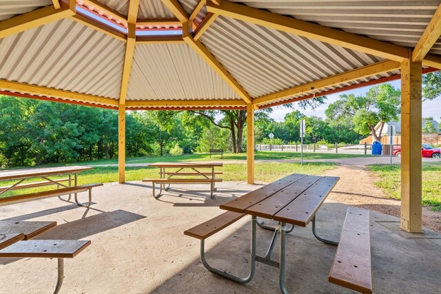 view of patio / terrace featuring a gazebo