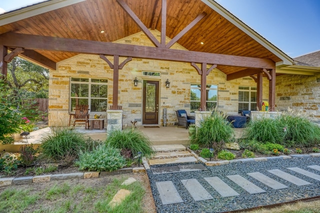 view of front of property with stone siding