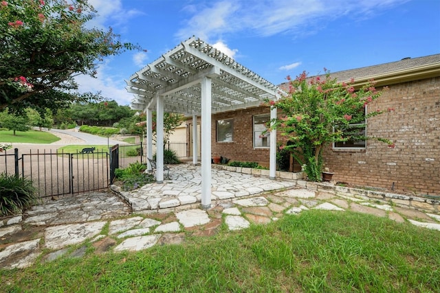 view of patio with a pergola