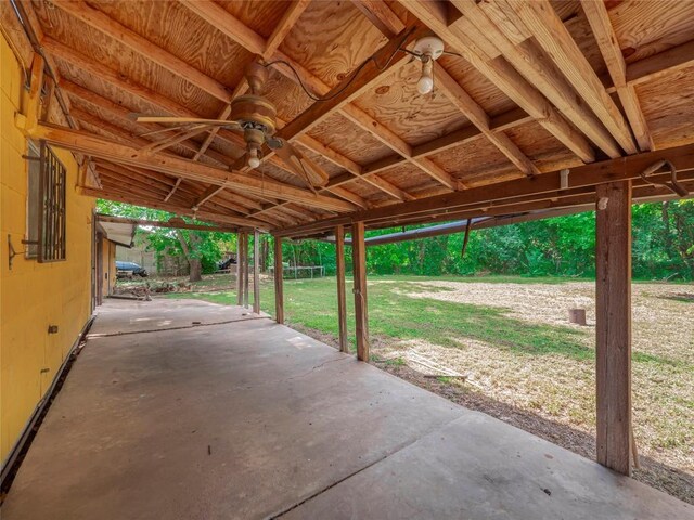 view of patio with ceiling fan