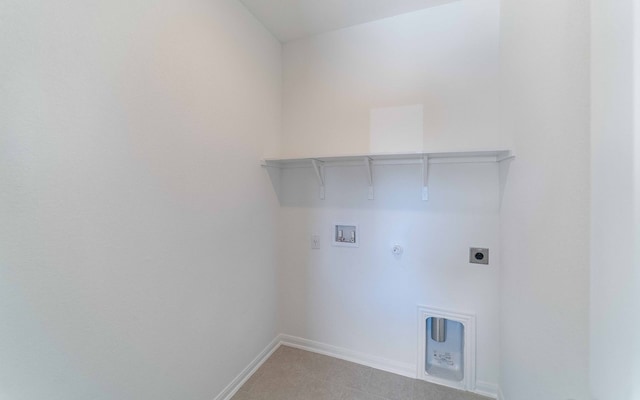 laundry area with washer hookup, hookup for a gas dryer, and hookup for an electric dryer