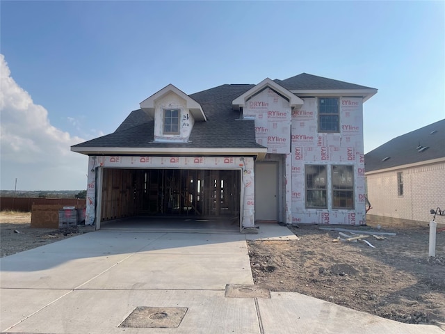 property under construction with a garage