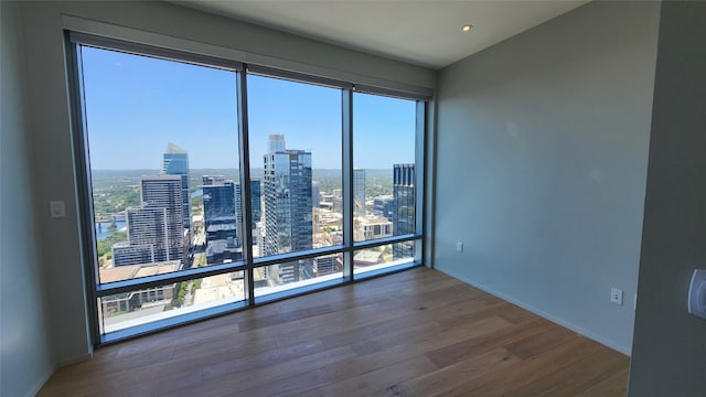 spare room with hardwood / wood-style floors and a healthy amount of sunlight