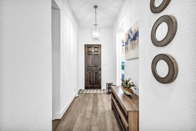 foyer with hardwood / wood-style floors