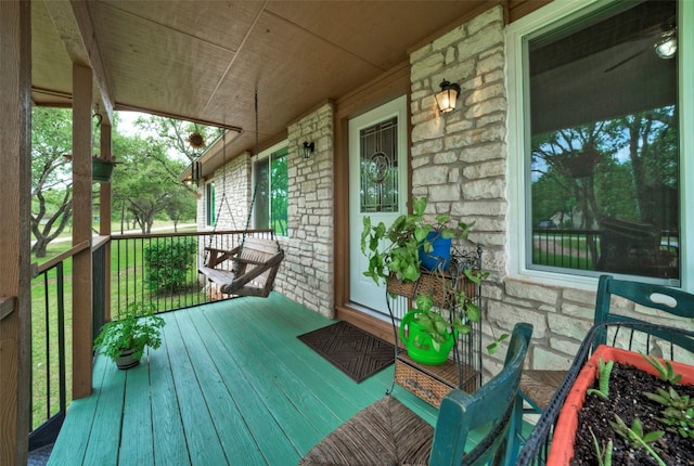 wooden deck with a porch