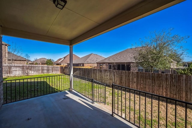 view of patio with a fenced backyard