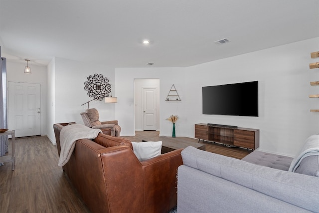 living room featuring hardwood / wood-style floors