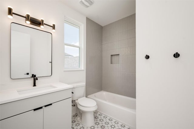 1928 Miles Ave Unit 2, Austin, TX 78745 - bathroom with toilet, vanity, and shower / bathtub combination
