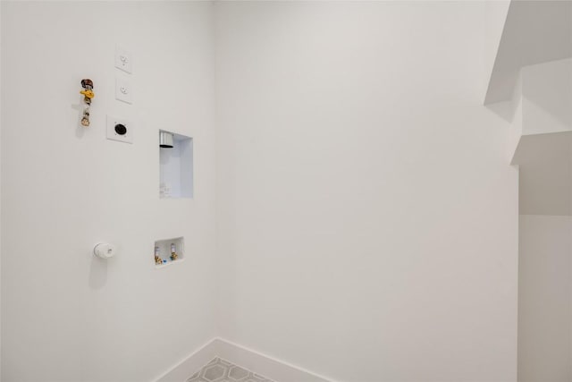 1928 Miles Ave Unit 2, Austin, TX 78745 - laundry room with electric dryer hookup, hookup for a washing machine, hookup for a gas dryer, and baseboards