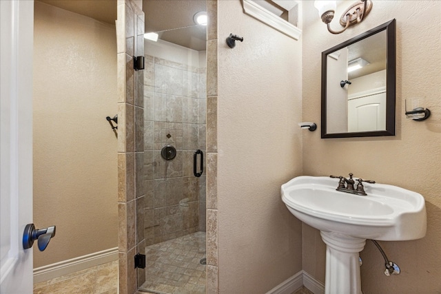 bathroom featuring walk in shower