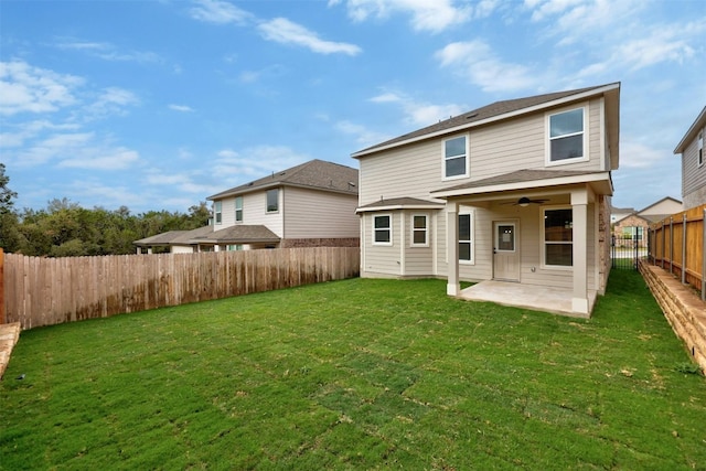 7005 Taruca Ln, Austin, TX 78736 - rear view of property with a patio area and ceiling fan