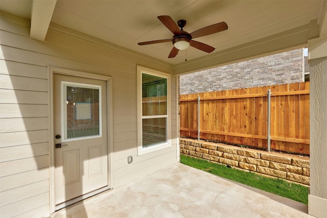 7005 Taruca Ln, Austin, TX 78736 - view of patio featuring a ceiling fan