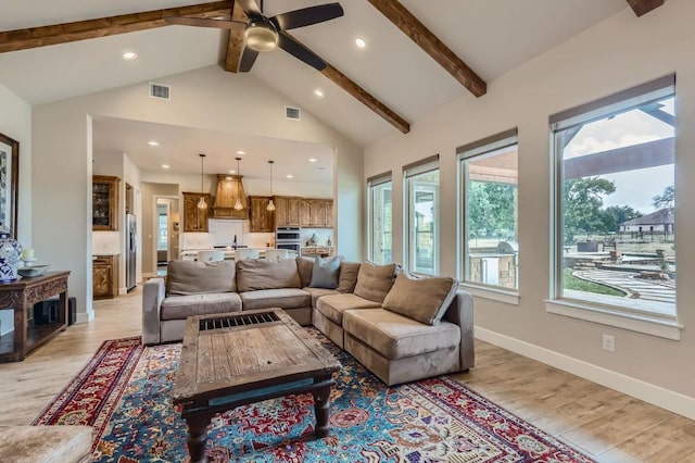 100 Gabgrove Ct, Georgetown, TX 78633 - living room with ceiling fan, recessed lighting, and light wood-style flooring