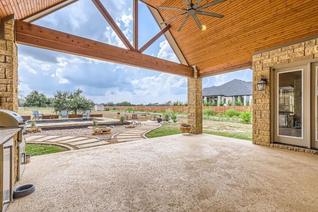 100 Gabgrove Ct, Georgetown, TX 78633 - view of patio / terrace featuring a gazebo and a ceiling fan