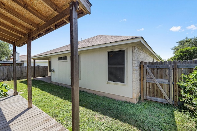 exterior space with a lawn