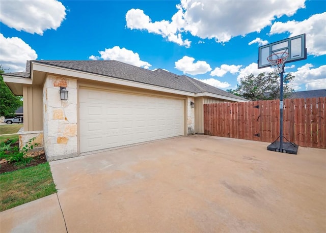 view of garage