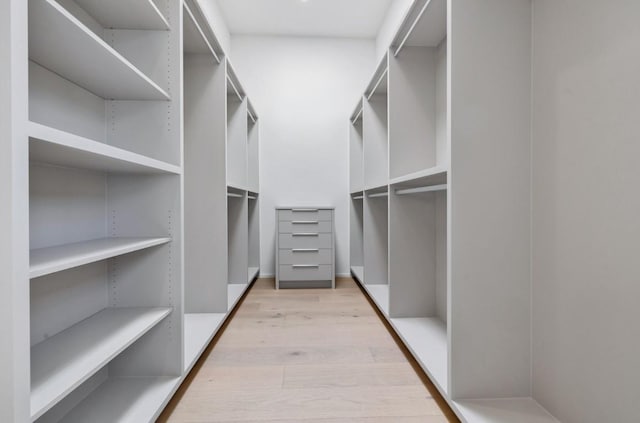 spacious closet with light wood-style floors