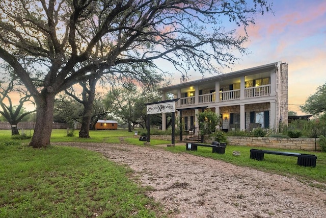 view of community with a lawn