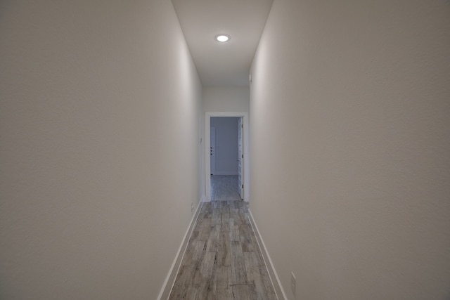 hall featuring light wood-type flooring