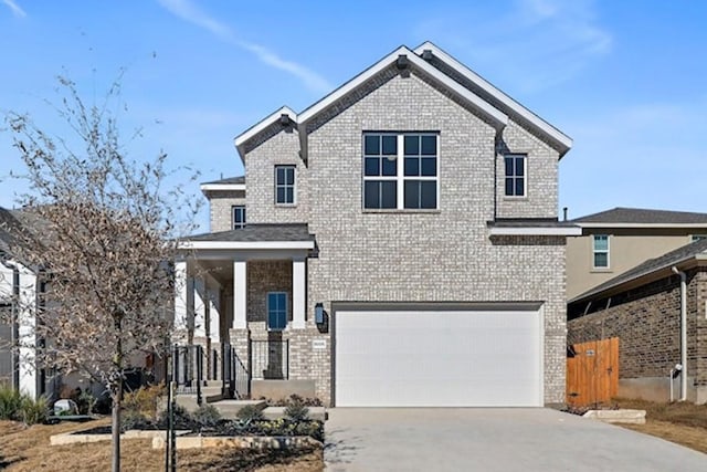 view of front facade featuring a garage