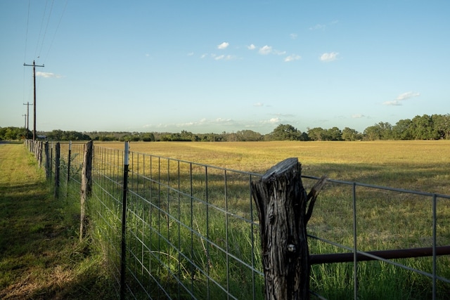 view of yard with a rural view