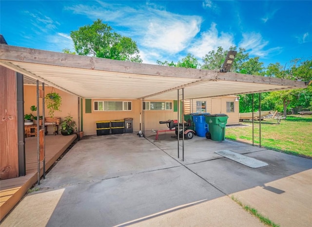 view of patio with a carport