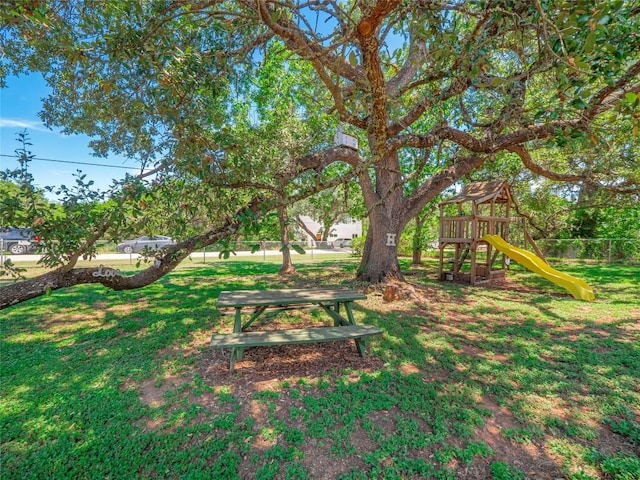 view of yard with playground community