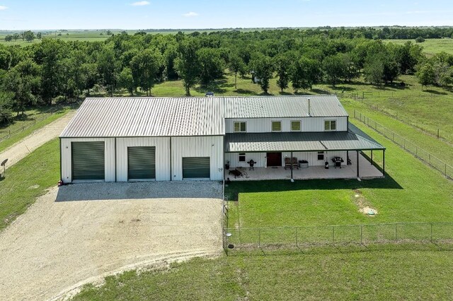 aerial view with a rural view